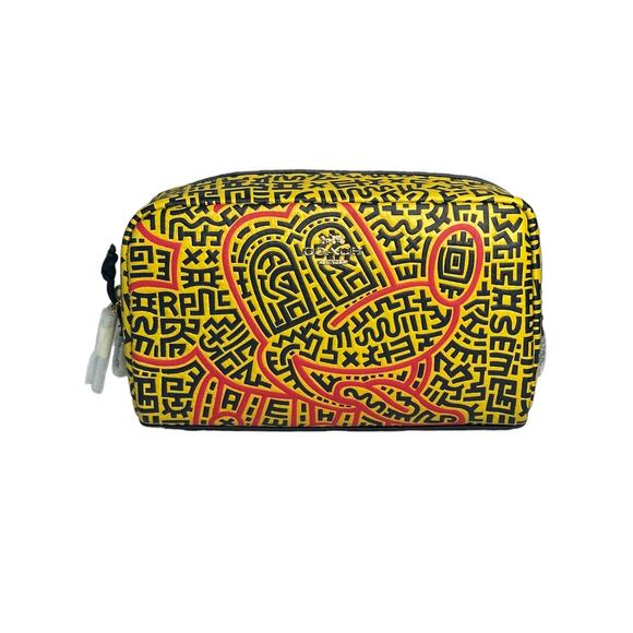 Coach Disney Mickey Mouse X Keith Haring Small Boxy Cosmetic Case - Picture 1 of 8